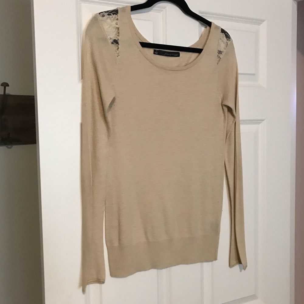 Patterson J. Kincaid sweater with lace detail- M